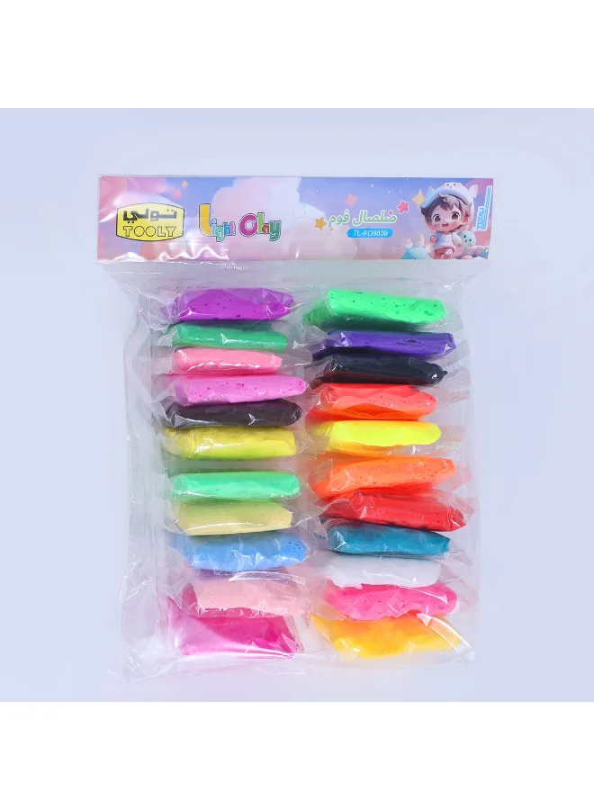 تولي صلصال خفيف – مجموعة صلصال فائق النعومة بـ 24 لون للأطفال